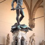 Benvenuto Cellini, Perseus, 1545-54, bronze with marble base, Loggia dei Lanzi, Florence.