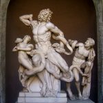Hagesandros, Polydoros and Athandoros of Rhodes, Laocoön and his sons, from Emperor Titus’s palace, Rome, c.160 BC and 20 BC?, Roman copy of a Greek sculpture(?), marble, Vatican Museums, Museo Pio Clementino.