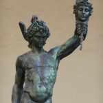 Benvenuto Cellini, Perseus, 1545-54, bronze with marble base, Loggia dei Lanzi, Florence.