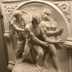 Tito Sarocchi, Expulsion of Adam and Eve from Paradise, gesso modello for replica fountain, 1858-68, Ospedale della Scala, Siena