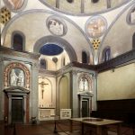 Brunelleschi (architect, c. 1418-28), Donatello (stucco reliefs and bronze doors, c. 1432/4-1443), Old Sacristy, San Lorenzo, Florence. Patrons Giovanni di Bicci de’ Medici and Cosimo il Vecchio